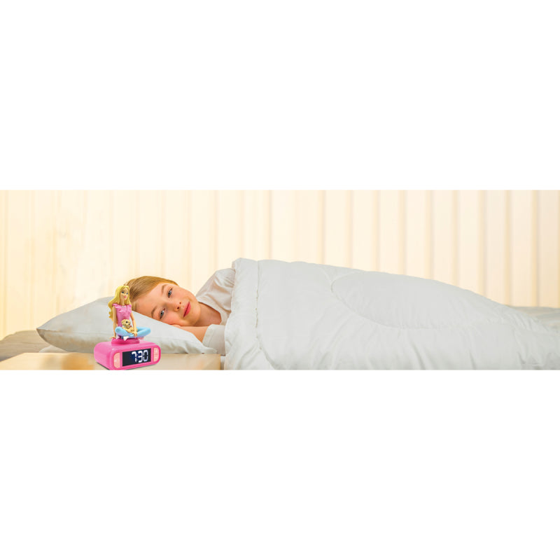 Lexibook 3D Barbie Children’s Clock with Night Light – Kids Bedroom Alarm Clock, Barbie