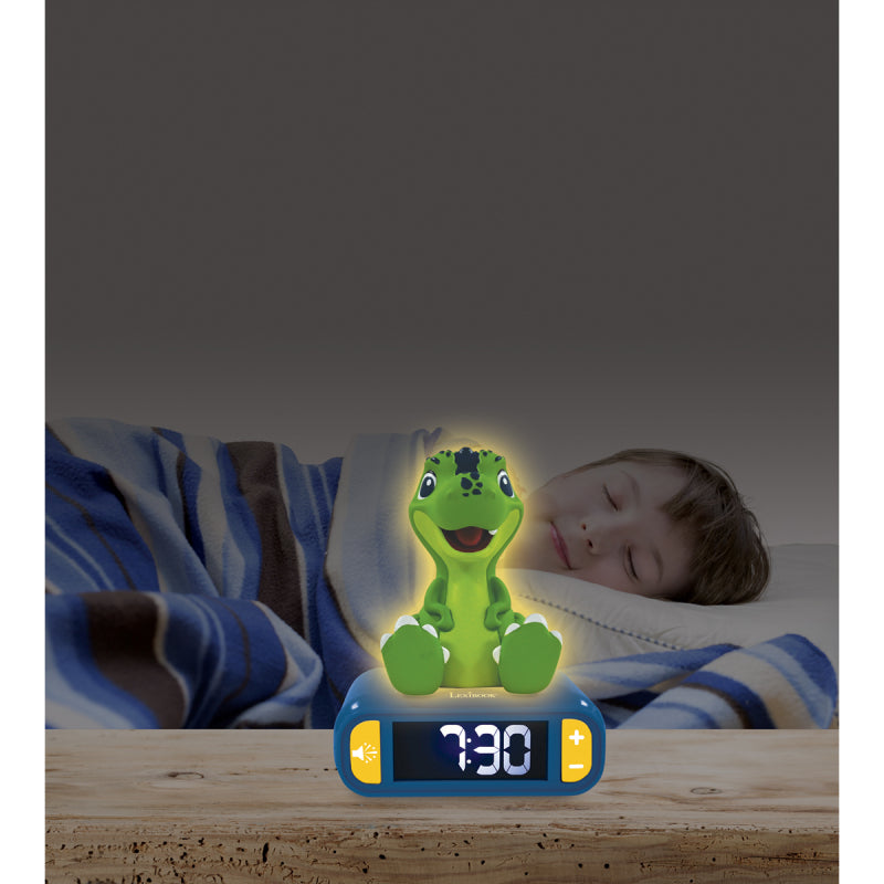 Lexibook 3D Dinosaur Childrens Clock with Night Light