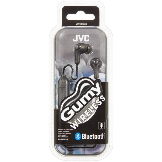 JVC HAFX9BT Gumy Elastomer Wireless Bluetooth In Ear Headphones - BLACK