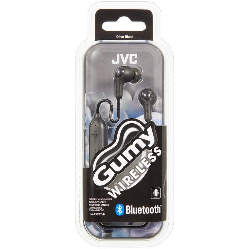 JVC HAFX9BT Gumy Elastomer Wireless Bluetooth In Ear Headphones - BLACK