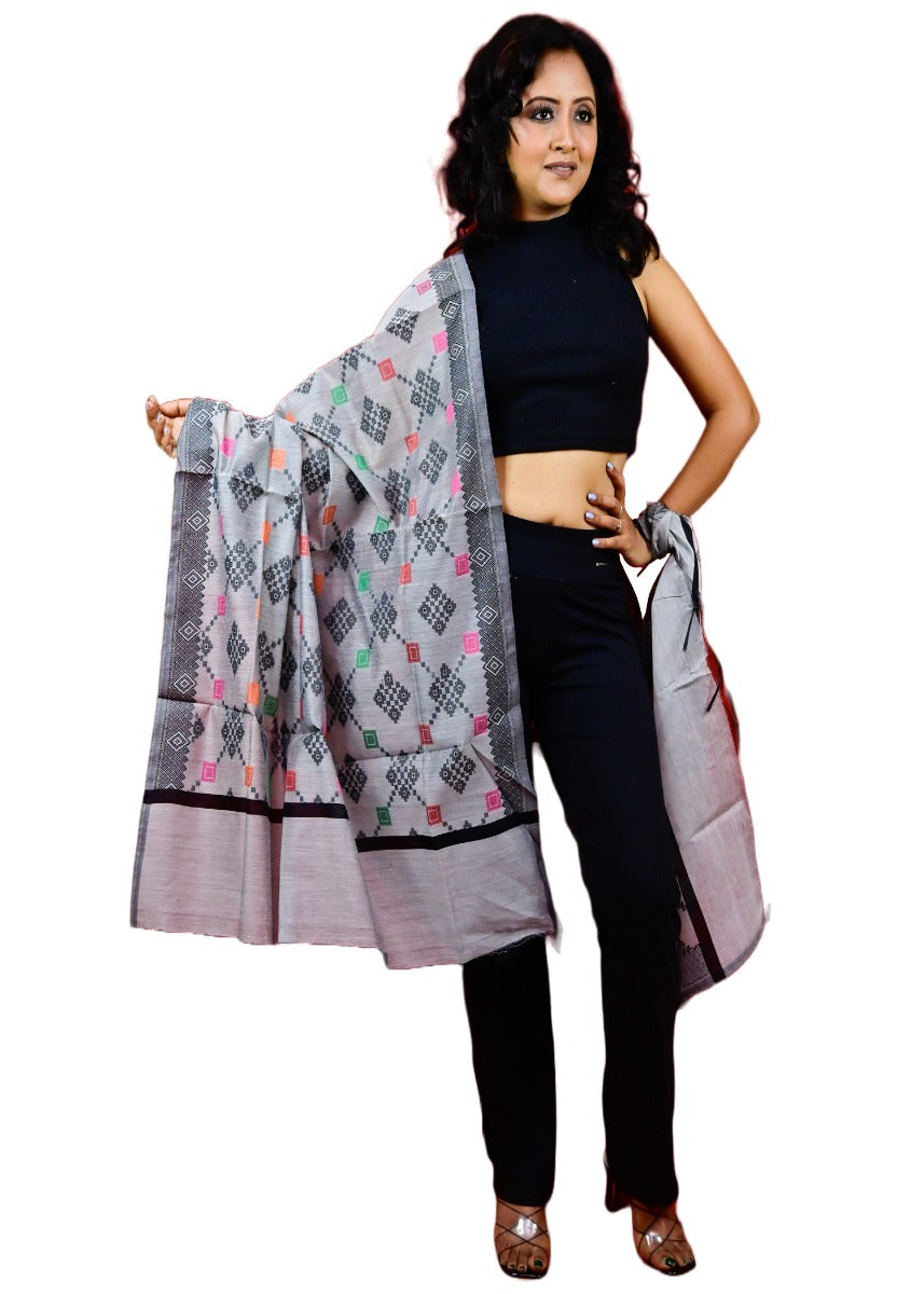 Fartila 081607 Multicolour Cotton Silk Banarasi Dupatta