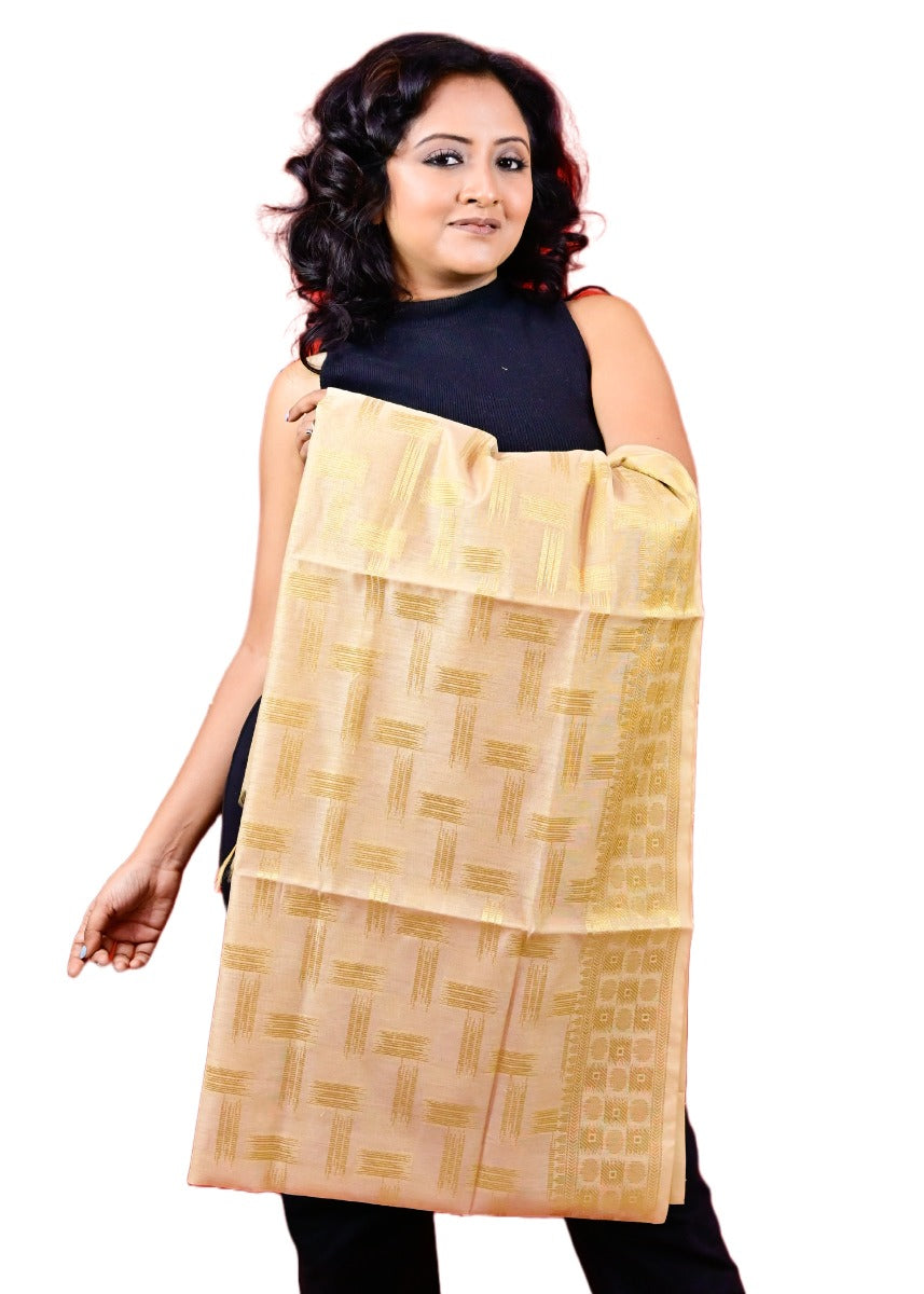 Fartila 081621 Golden Taffeta Silk Banarasi Dupatta
