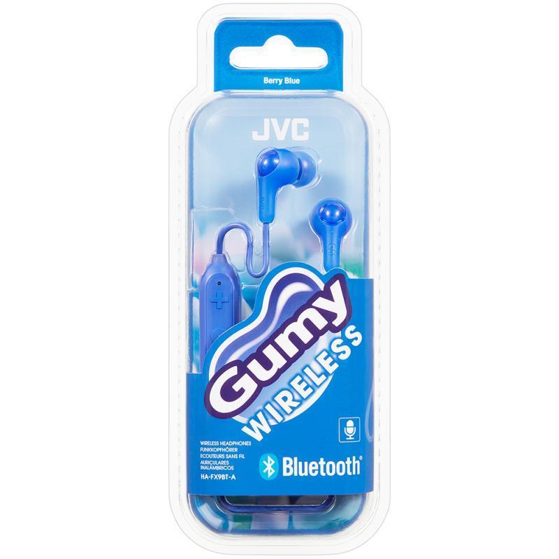 JVC HAFX9BT Gumy Elastomer Wireless Bluetooth In Ear Headphones - BLUE