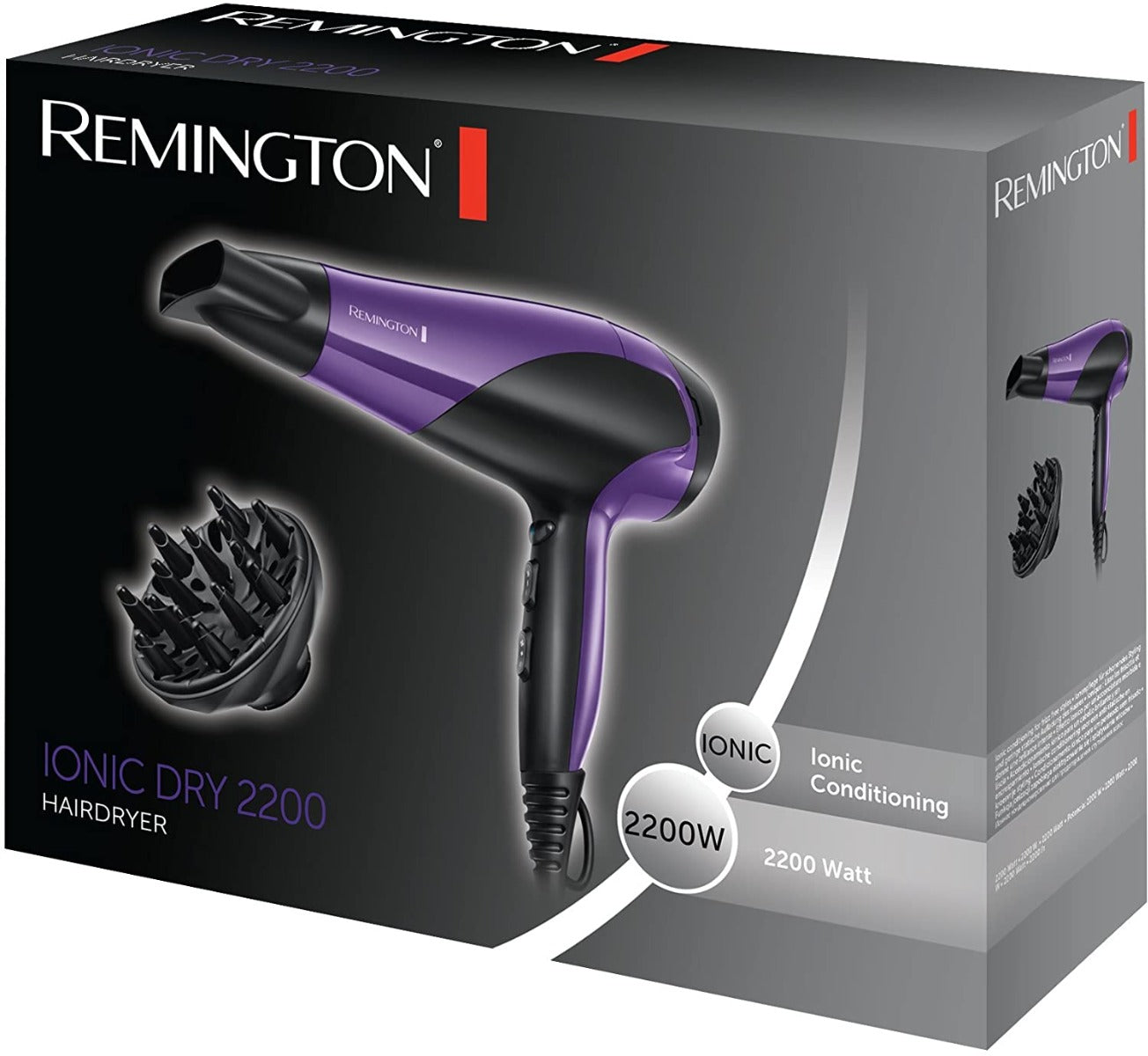 REM D3190 Hair Dryer 2200w Ionic Diff CoolShot
