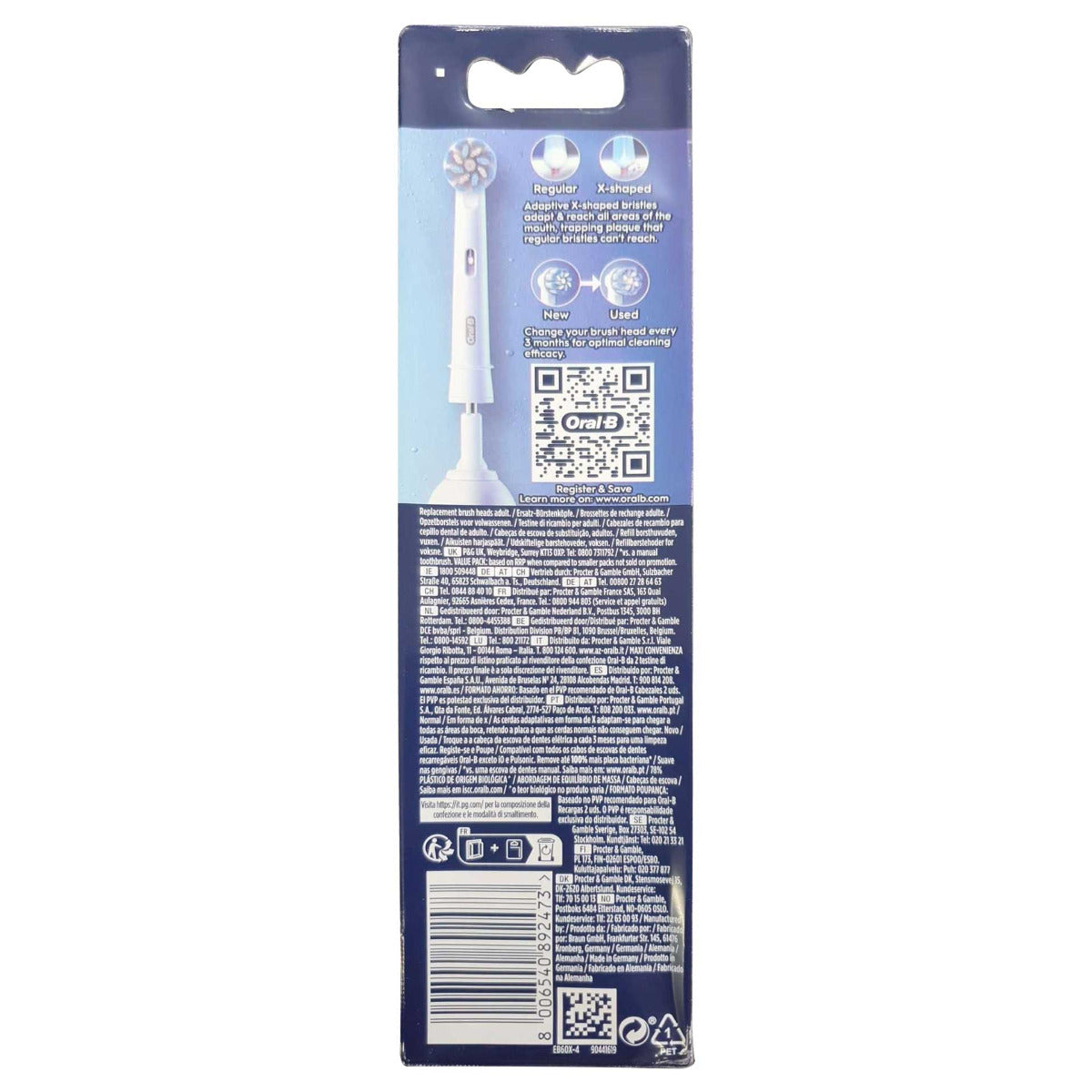 Oral B AEB60X4 Pro Sensitive Clean Electric Toothbrush Heads Pack of 4