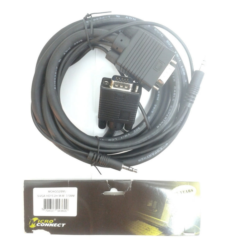 Microconnect MONGG2BMJ SVGA HD15 2m m-m. 3.5MM - 2x 3.5MM Original / Brand New