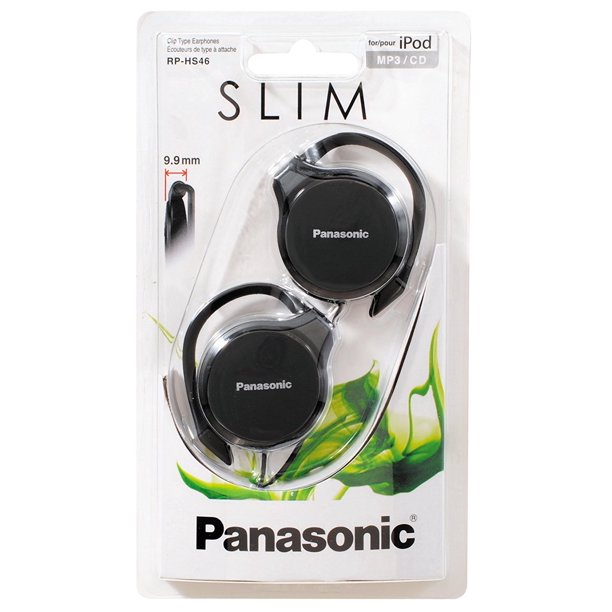Panasonic RP-HS46 Black Clip On Ear-Hook Ultra Slim Headphone