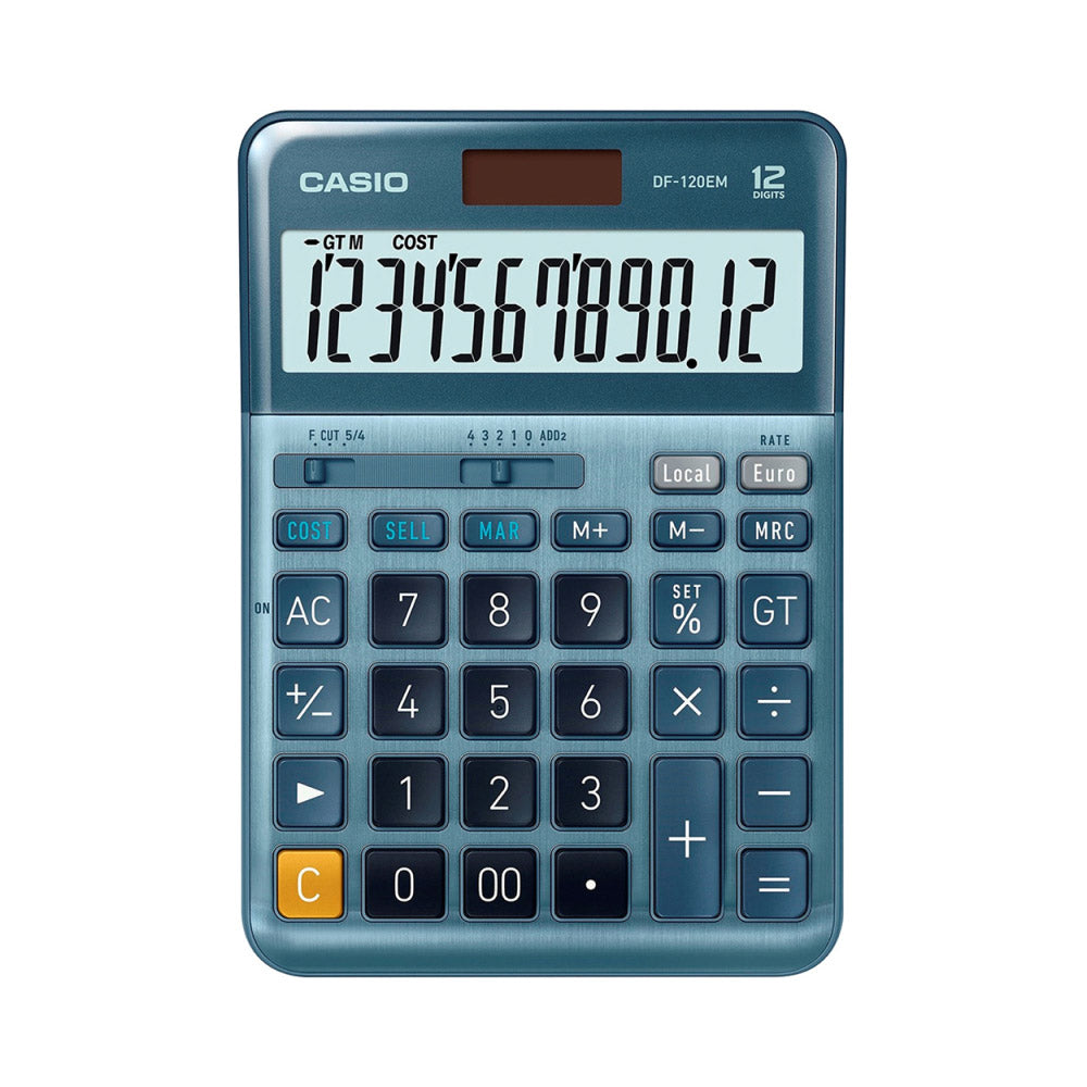 Casio DF120EM-WK Desk Calculator with Tax & Euro Calculations model DF120EM-WK
