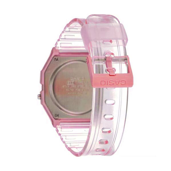Casio F-91WS-4EF Classic Digital Watch Pink Skeleton Resin Band