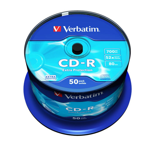 Verbatim CD-R80 Semi-Branded Spindle 50 No 43351 cdr recordable discs