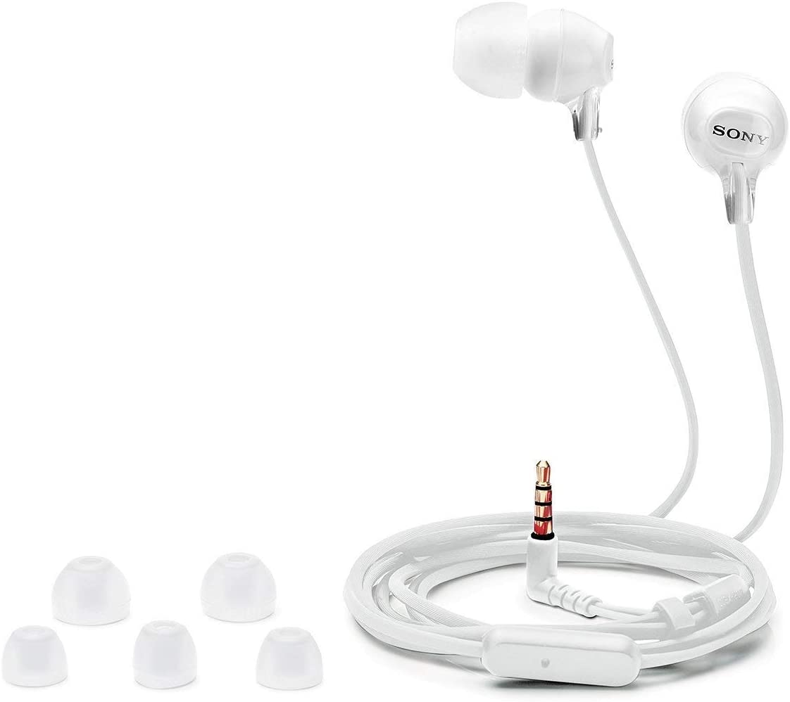 Sony MDREX15APW WHITE Fashion Color EX Series Earbud Headset with Mic
