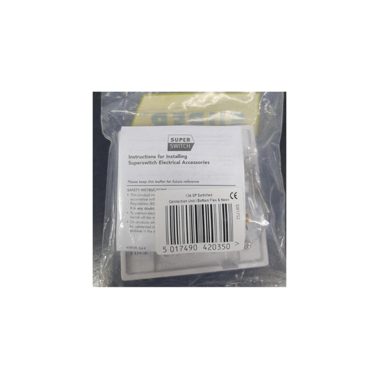 Superswitch SW17 13A DP Switched Fused Bottom Flex White Pack of 10