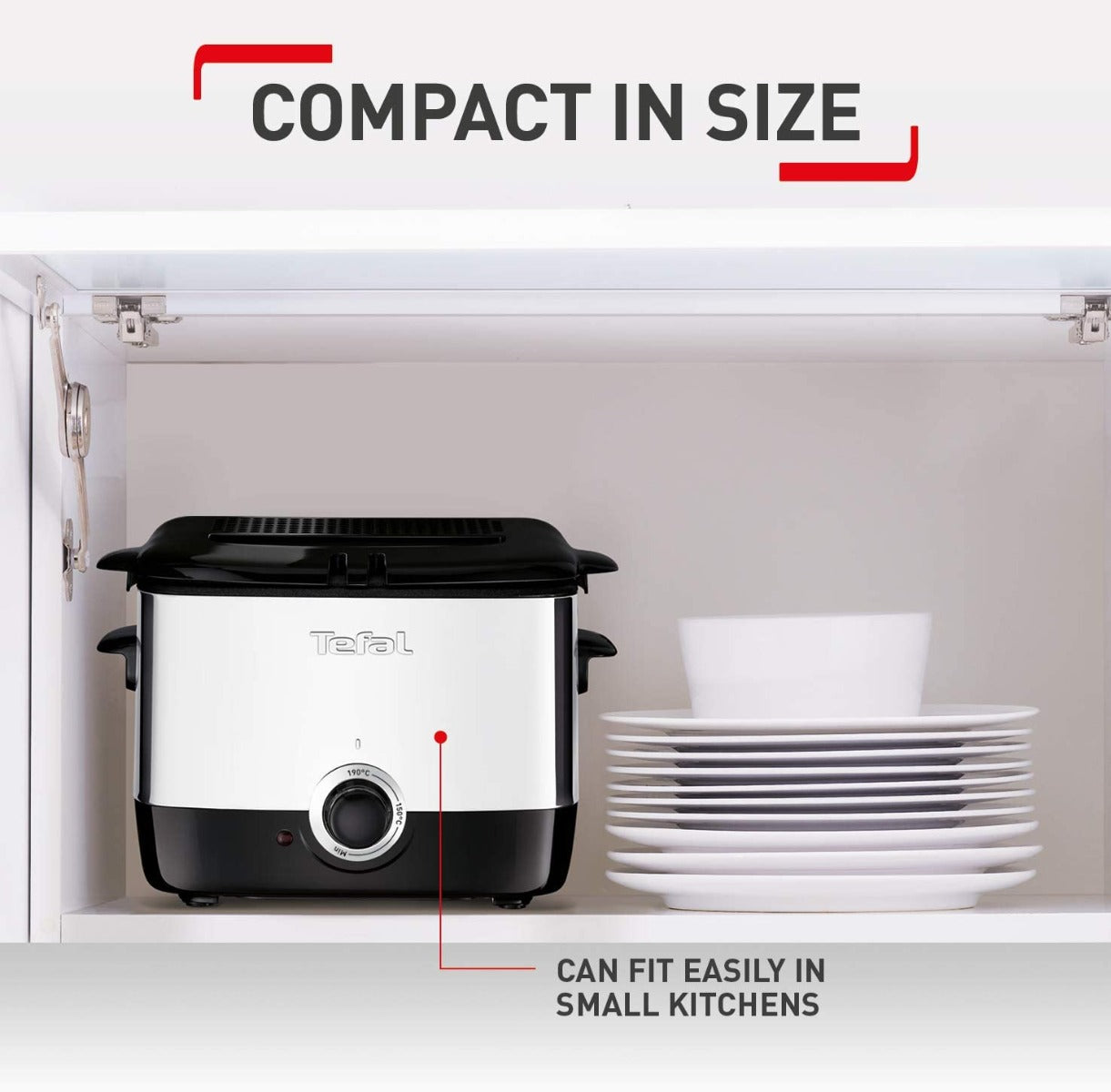 Tefal FF220040 Mini Deep Fryer, (2 Portions), 0.6 Kg Capacity, 1000 W, Stainless Steel
