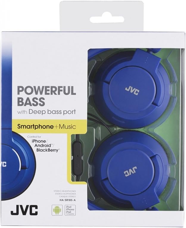 JVC HA-SR185-A Blue On-Ear Headphones
