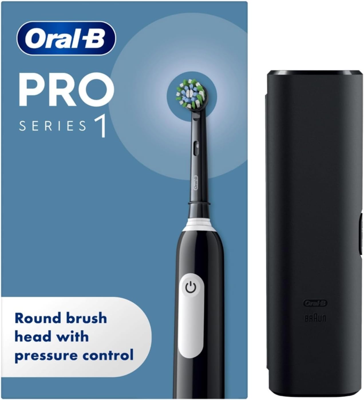 Oral-B 14057 Pro Series1 CrossAction Blk Toothbrush+Case