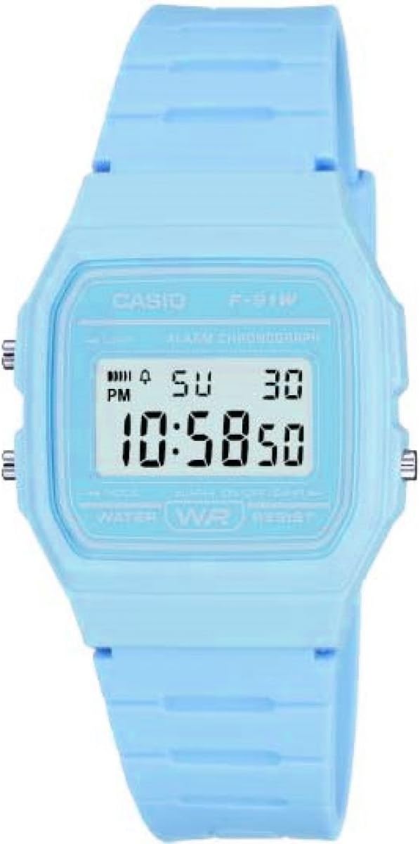Casio F-91WC-2AEF Classic Digital Watch - Vibrant Blue