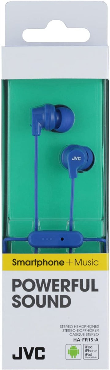 JVC HA-FR15-A-E In-Ear Headphone With Remote Control And Microphone Blue