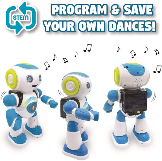 LEXIBOOK Smart Robot Powerman Junior Educational and Interactive Remote Control Toy, Blue and White , ROB20EN