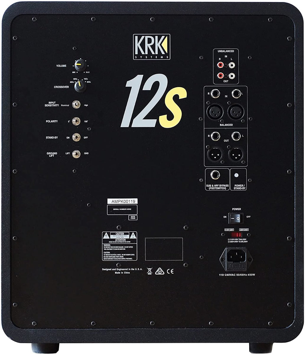 KRK 12S2 Powered Studio Subwoofer V2 12" 220 Watt