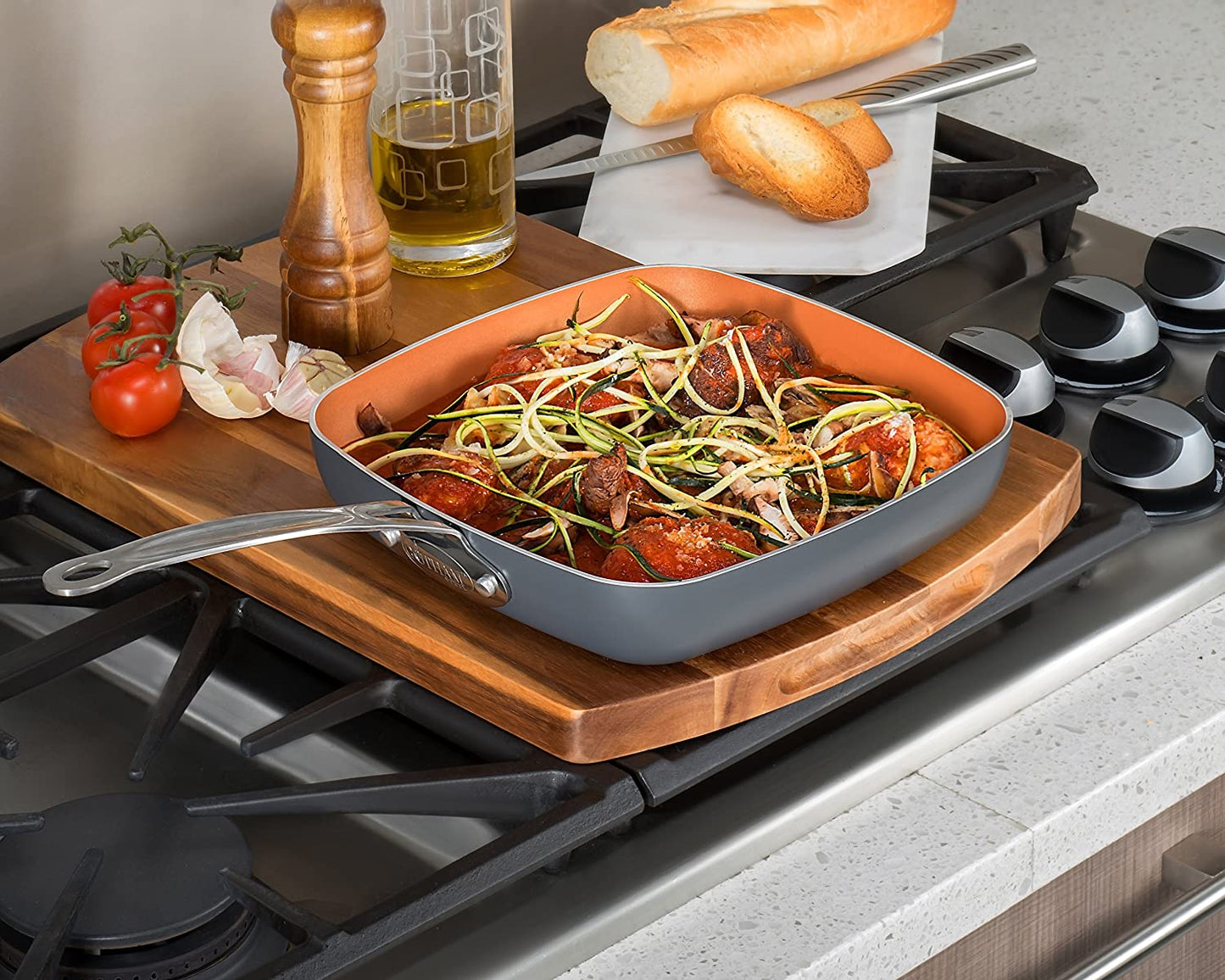 Gotham Steel Tri-Ceramal 10.25" Square Shallow Pan - Ceramic