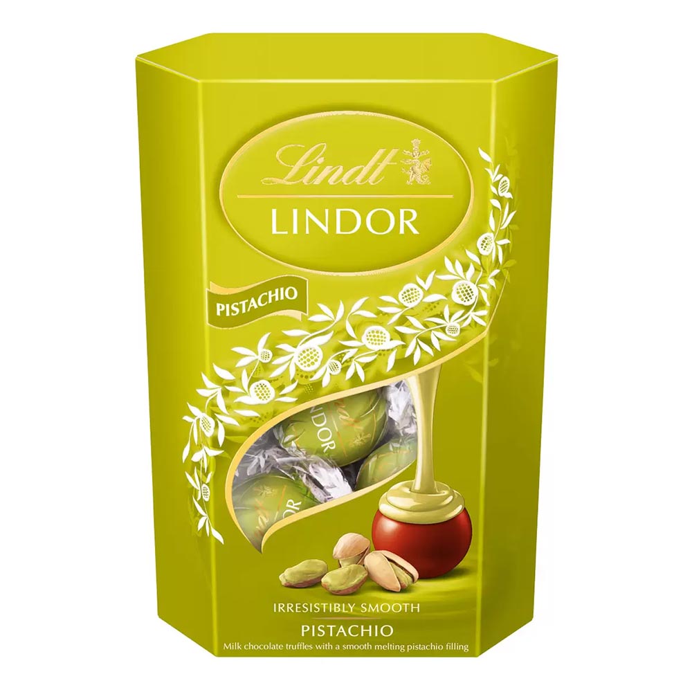 Lindt Lindor Pistachio Milk Chocolate Truffles 200g product pack