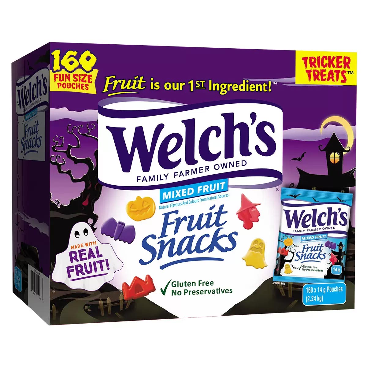 Welch's Mixed Fruit Snacks 160 x 14g Pouches product pack