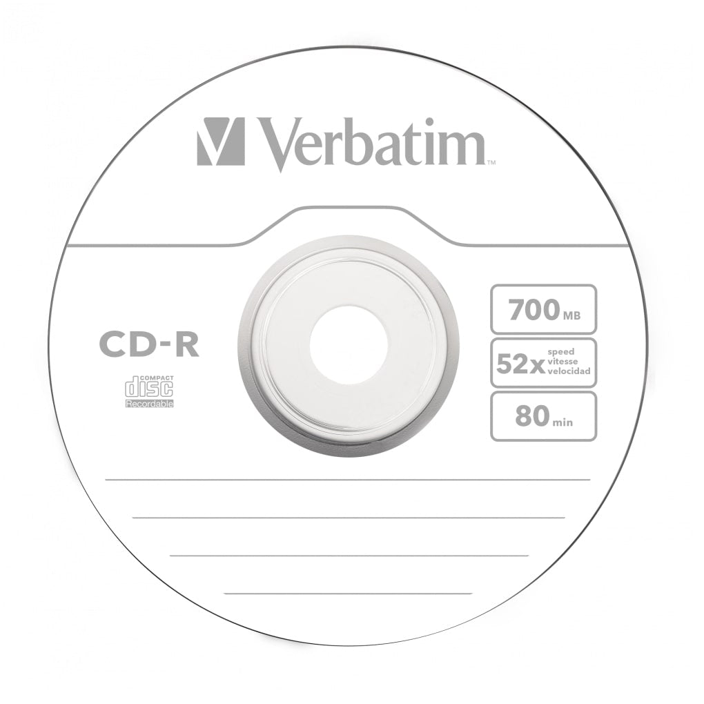 Verbatim CD-R80 Slim Case Pack of 10 CDR Recordable Discs 43415 Blank Media