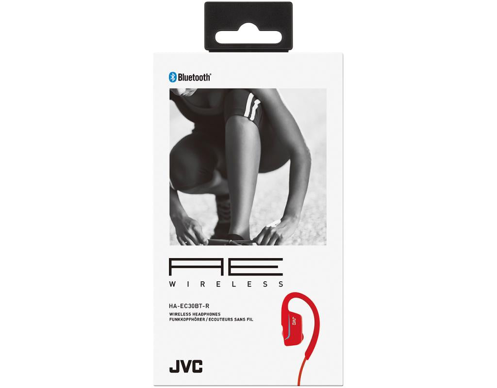 JVC HAEC30BT Red Wireless Bluetooth Sport Ear Clip Headphones