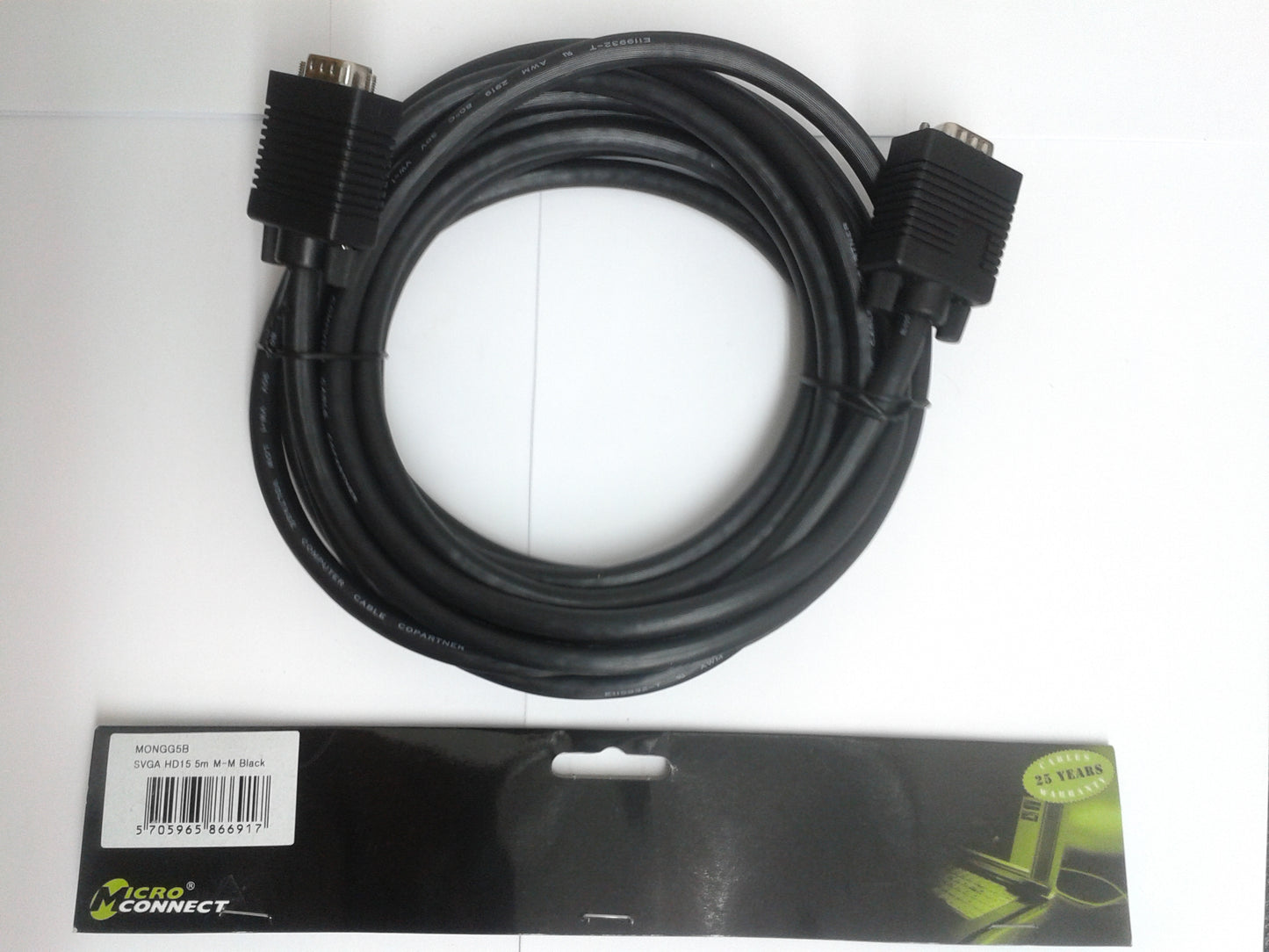 Microconnect MONGG5B SVGA HD15 5m M-M Black - Brand New