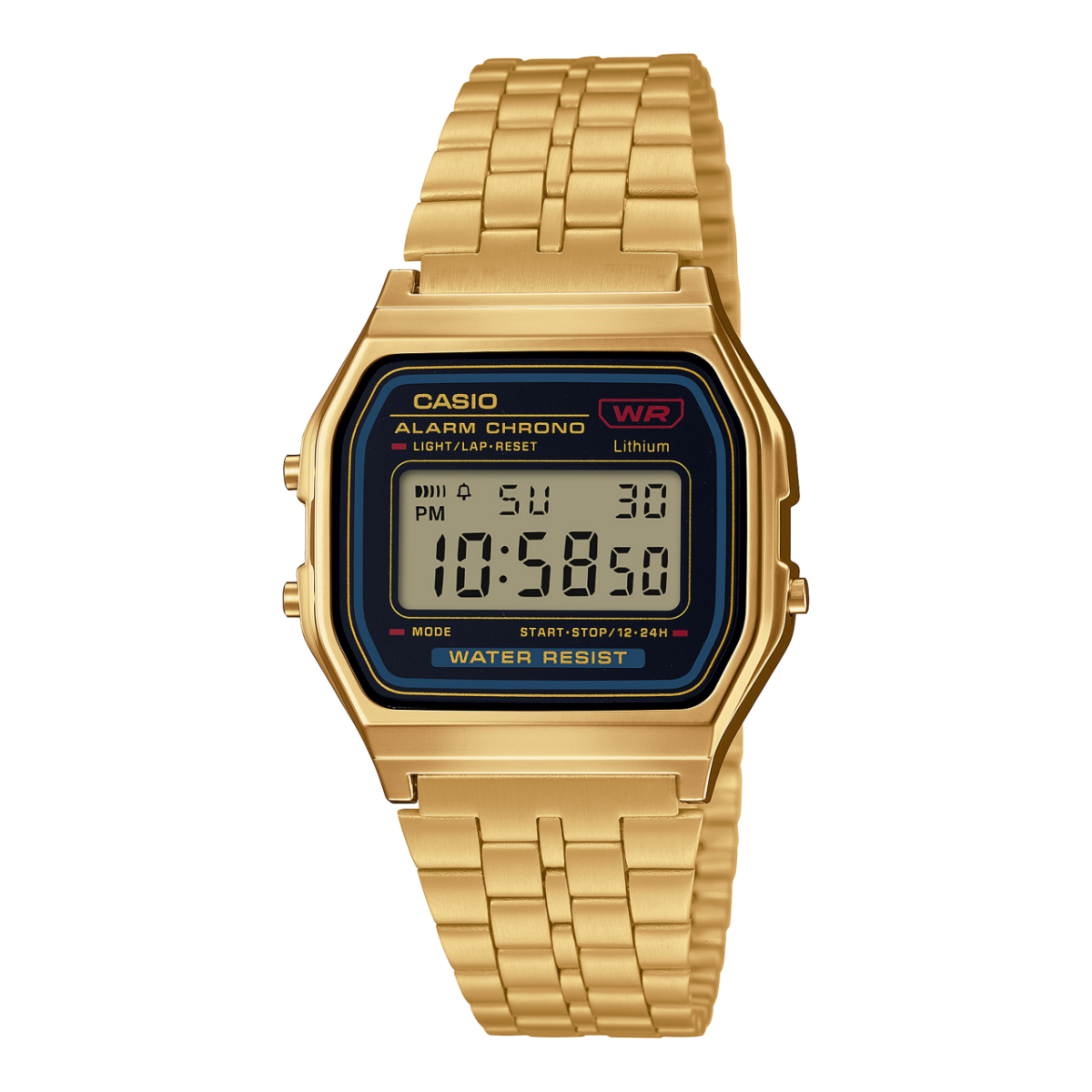 Casio A159WGEA-1EF Retro LCD Watch - Gold Tone