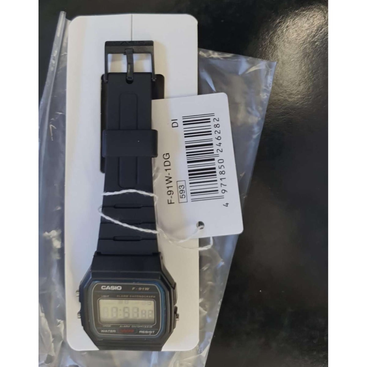 Casio F-91W-1DG Casual Digital Watch with Black Strap