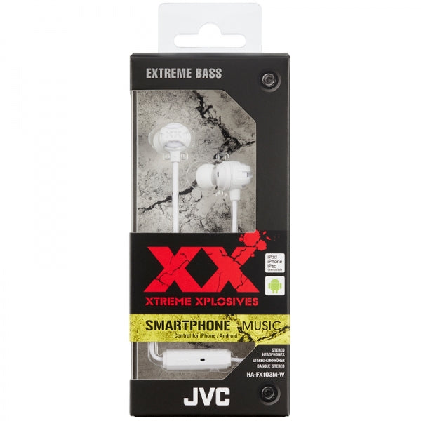 JVC HAFX103MW WHITE Xtreme Xplosives In-Ear Headphones Original High Quality / New Brand