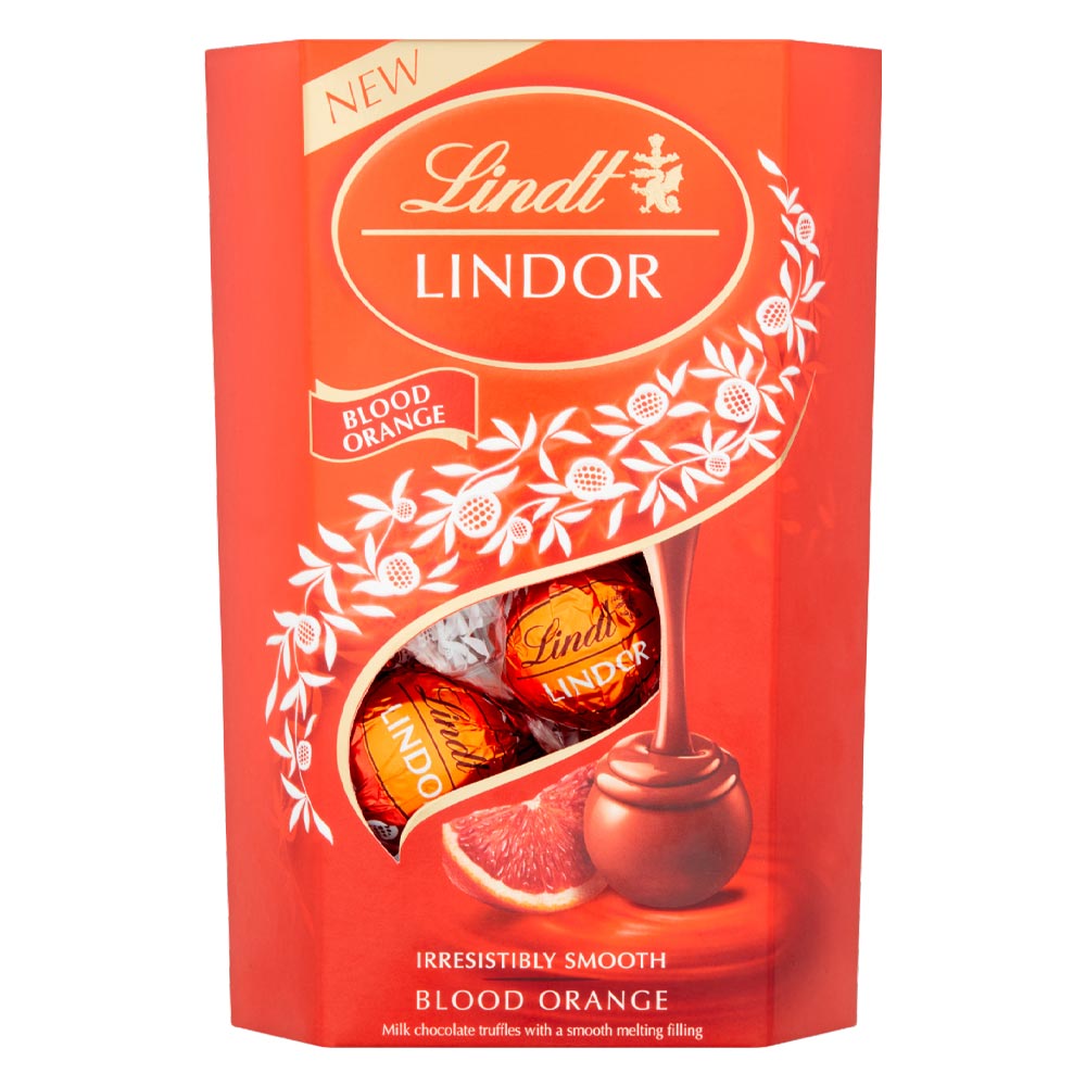 Lindt Lindor Blood Orange Chocolate Truffles 200g product pack