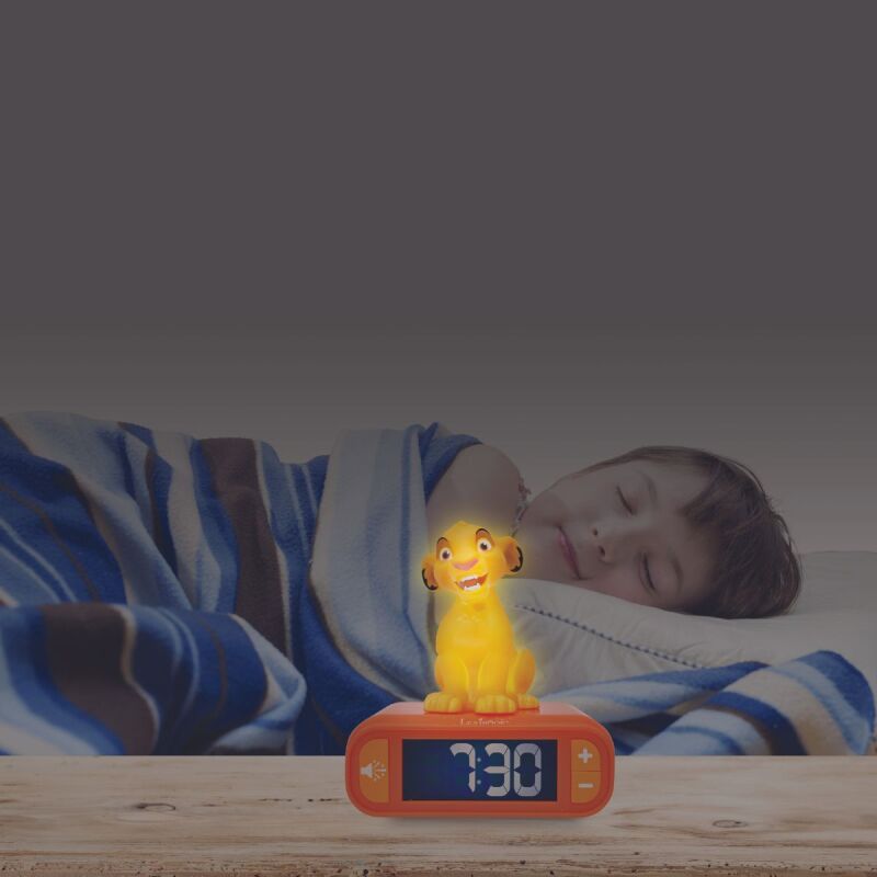Lexibook 3D Simba Childrens Clock with Night Light