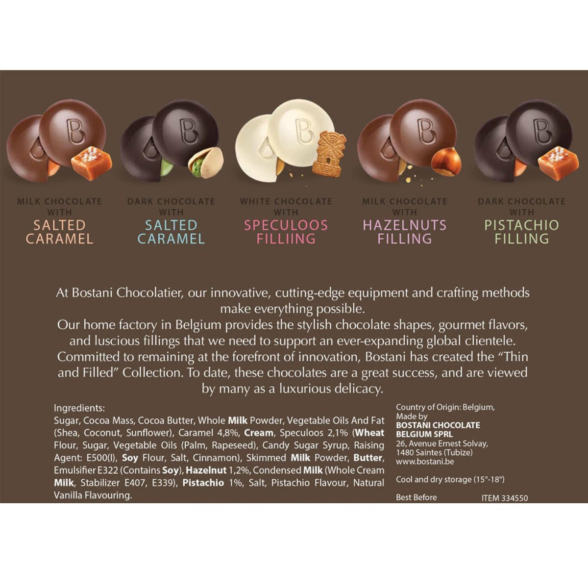 Bostani Chocolatier Thins & Filled Chocolate 500 G