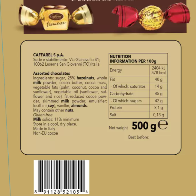 Caffarel Signature Collection Hazelnut Creations Gift Box - 500g