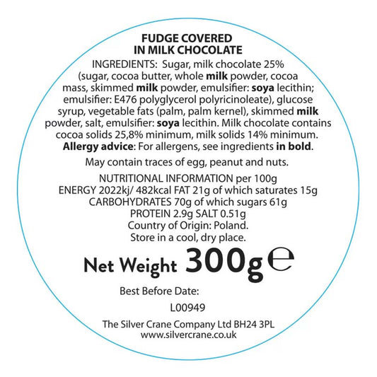 Silver Crane Chocolate Fudge Tin Blue