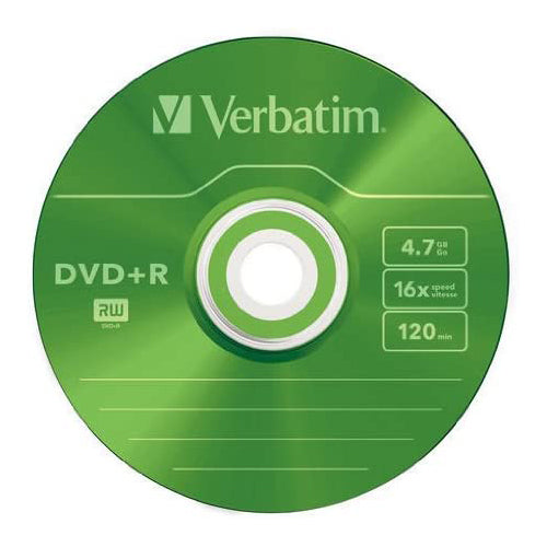 Verbatim DVD+R 4.7 GB 16X Spindle 25 Colored Discs