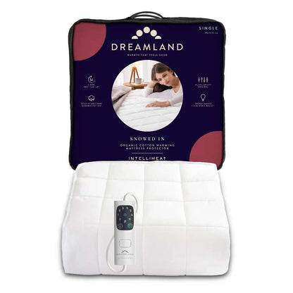 Dreamland 16886 Organic Warming Matress Protector Single White