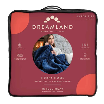 Dreamland 16823B Deluxe Warming Throw Navy