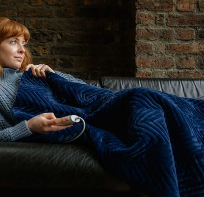 Dreamland 16823B Deluxe Warming Throw Navy