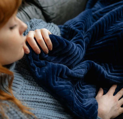 Dreamland 16823B Deluxe Warming Throw Navy