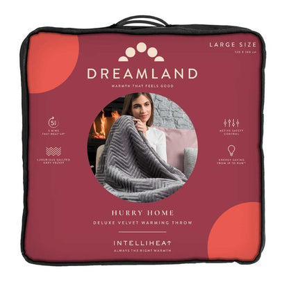 Dreamland 16822B Deluxe Warming Throw Slate Grey