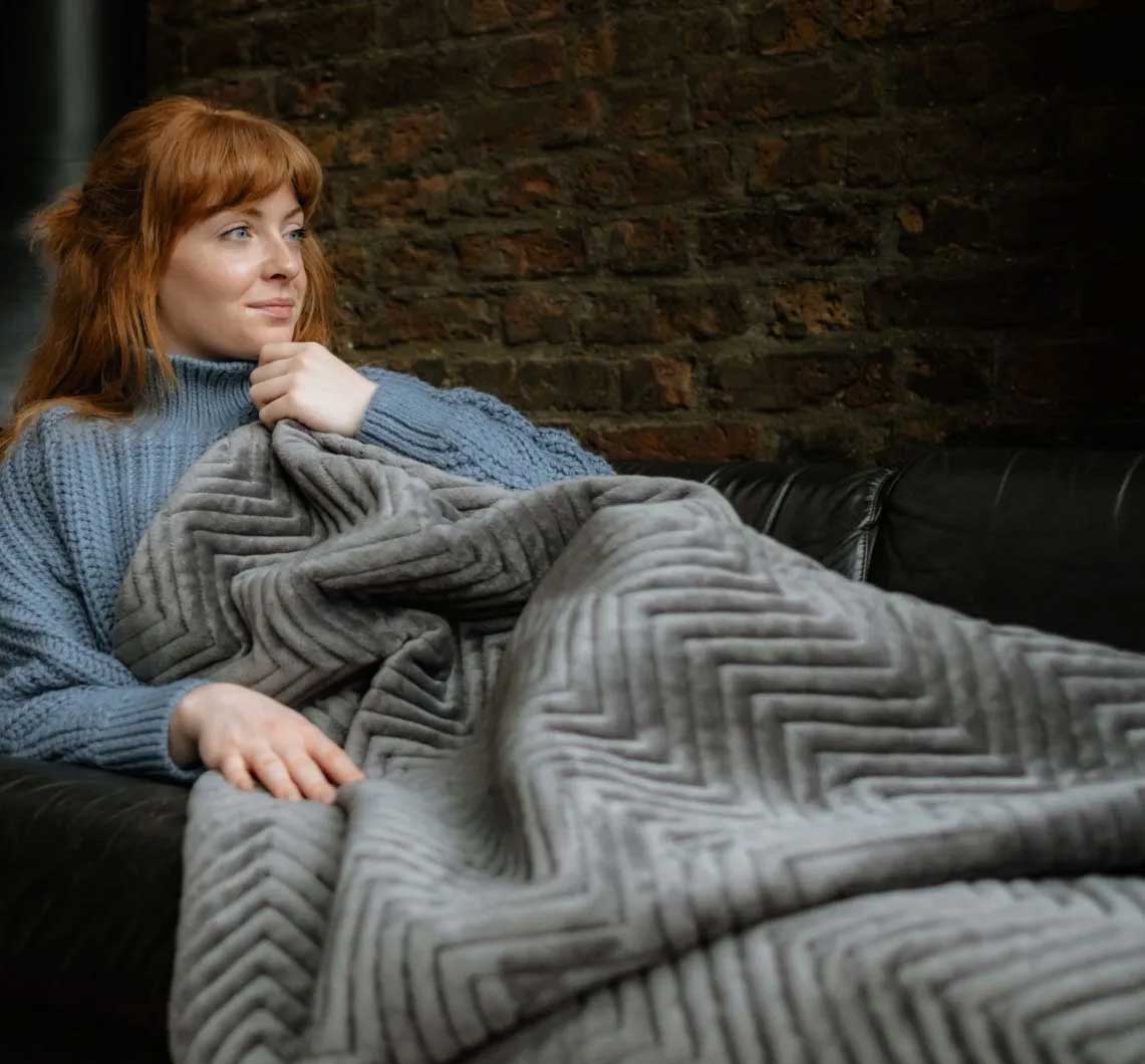 Dreamland 16822B Deluxe Warming Throw Slate Grey