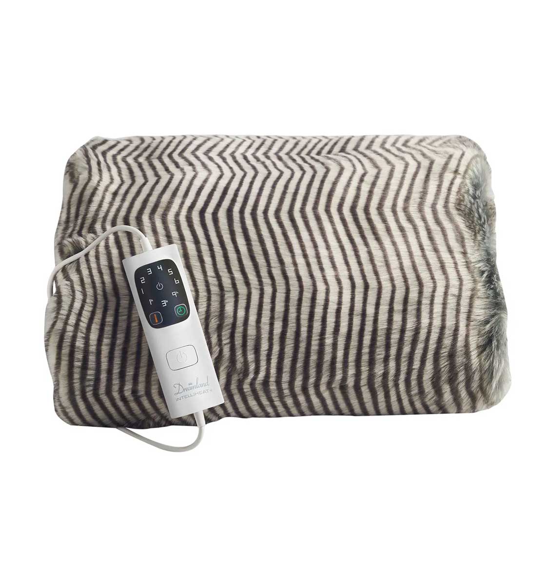 Dreamland 16711 Intelliheat Faux Fur Heated Throw Zebra Print