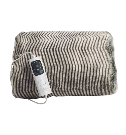 Dreamland 16711 Intelliheat Faux Fur Heated Throw Zebra Print
