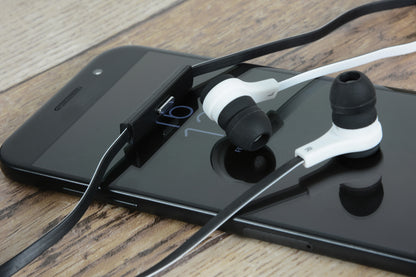 Avlink Rubber Earphones w/Mic Black & White