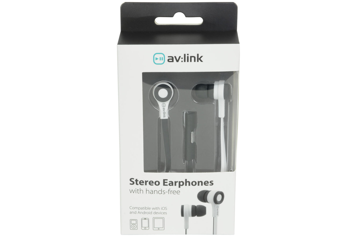 Avlink Rubber Earphones w/Mic Black & White