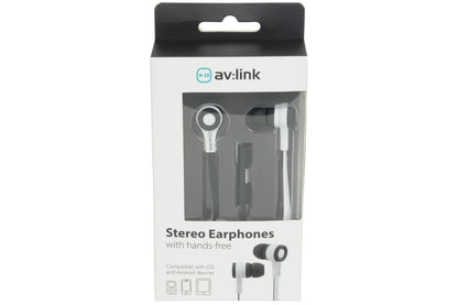 Avlink Rubber Earphones w/Mic Black & White