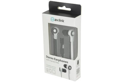 Avlink Rubber Earphones w/Mic Black & White